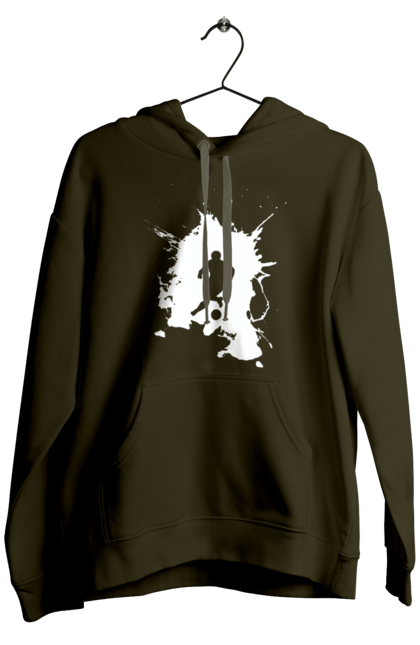 Чоловіче худі з принтом "Футбол у серці". Ворота, гол, збірна, м`яч, перемога, спорт, турнір, україна, футбол, чемпіонат. 2070702