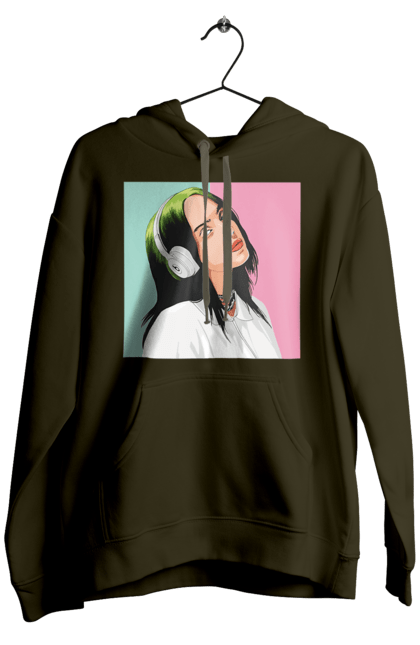 Чоловіче худі з принтом "Billie Eilish". Активістка, біллі айліш, мизукант, права, співачка, тварини. 2070702