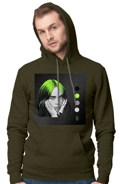 Чоловіче худі з принтом "Біллі Ейліш". Біллі, біллі ейліш, ейліш. 2070702