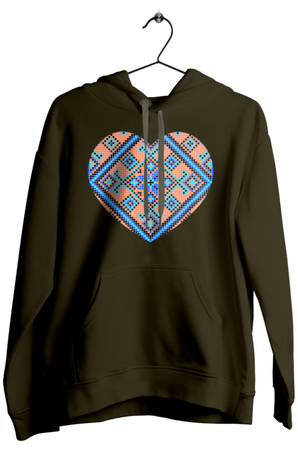 Чоловіче худі з принтом "Серце вишивка". Вишиванка, вишивка, вишивка хрестиком, люблю україну, серце, символи україни, традиції україни, україна. 2070702