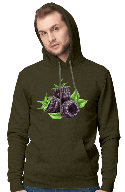 Men`s hoodie with prints Blackberry. Berry, blackberry. 2070702