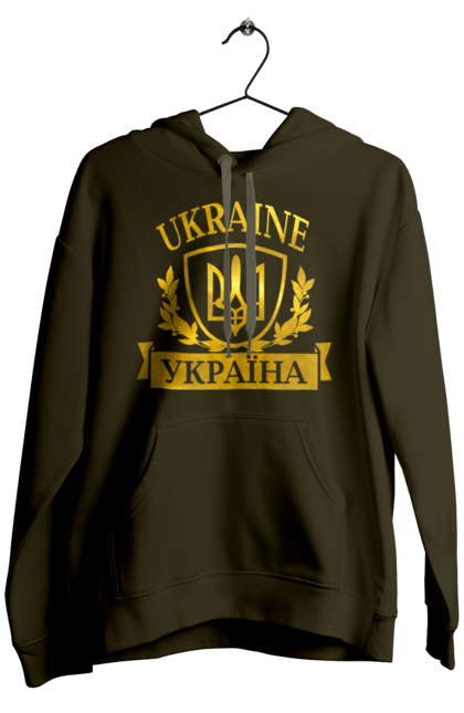 Чоловіче худі з принтом "Герб України". Герб, герб україни, доброго вечора, з гербом україни, з тризубом, зсу, патріотична, прапор. 2070702