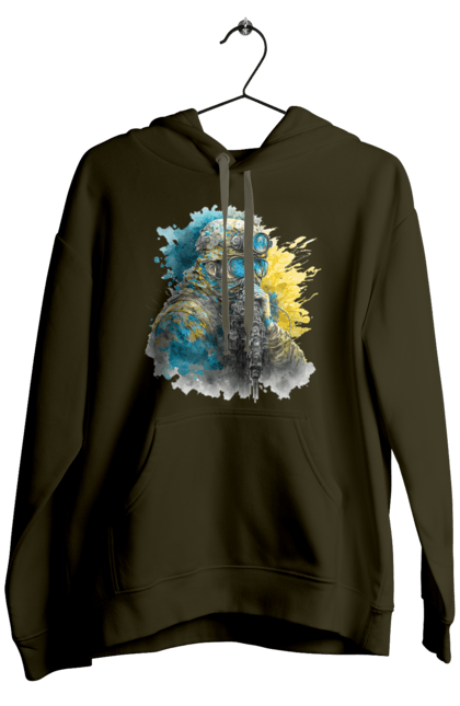 Men`s hoodie with prints Sniper of the ZSU. Army, flag of ukraine, sniper, soldier, symbols of ukraine, ukraine. 2070702