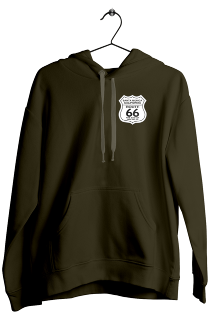 Men`s hoodie with prints Route 66. Bike, biker, biker club, bikers club, brother, brutal, dude, hot asphalt, hot horse, hot rod, motorcycle, motorcyclist, real man, road 50, road 66, road 80, roads of america, roads of ukraine, roads we choose, speed, take, thirst for speed. 2070702