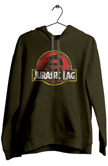 Men's hoodie with prints Jurassic lag. Antiquity, browser, ie, internet explorer, jurassic park, lag, microsoft, not, windows. 2070702