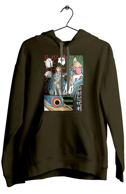 Men's hoodie with prints The Boy and the Heron. Boy and bird, cartoon, ghibli, japan, miyazaki, studio ghibli. 2070702