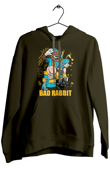 Чоловіче худі з принтом "Поганий кролик". Бдсм, ведмідь, дівчина, кролик, поганий кролик, прикольна, смішна. 2070702