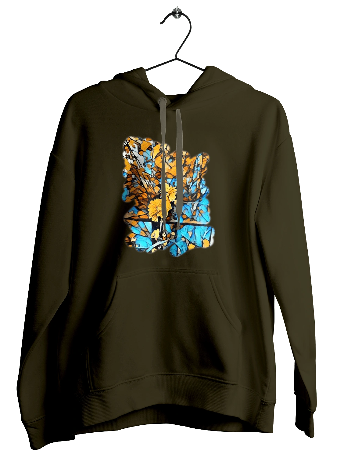 Yellow flowers on a blue background