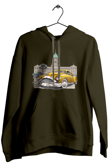 Чоловіче худі з принтом "Автомобіль та архітектура модерн". Автомобіль, архітектура, модерн. 2070702