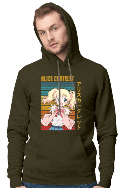 Men's hoodie with prints Kiniro Mosaic Alice Cartelet. Alice, alice cartelet, anime, gold mosaic, kiniro mosaic, kinmoza, manga. 2070702