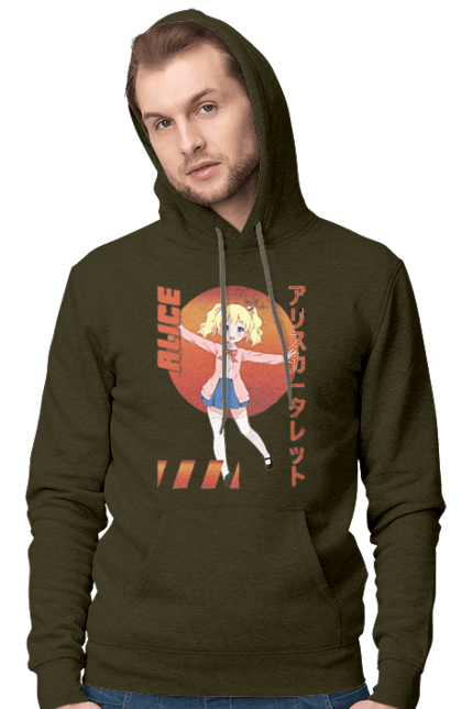 Men's hoodie with prints Kiniro Mosaic Alice Cartelet. Alice, alice cartelet, anime, gold mosaic, kiniro mosaic, kinmoza, manga. 2070702