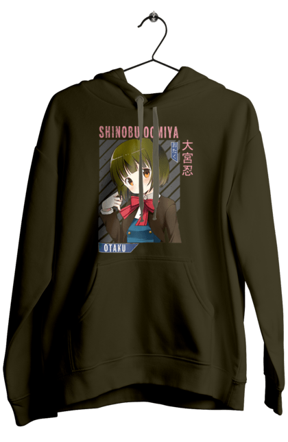 Men's hoodie with prints Kiniro Mosaic Shinobu Omiya. Anime, gold mosaic, kiniro mosaic, kinmoza, manga, shinobu, shinobu omiya. 2070702