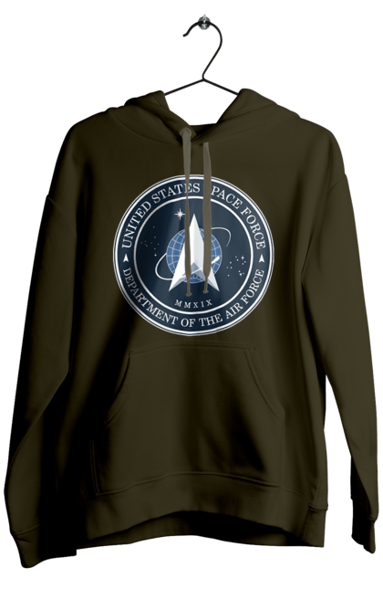 Чоловіче худі з принтом "Космічні сили США". Emblem, political, politics, space, space force, space travel, united states, ussf, космічні сили, космічні сили сша. 2070702