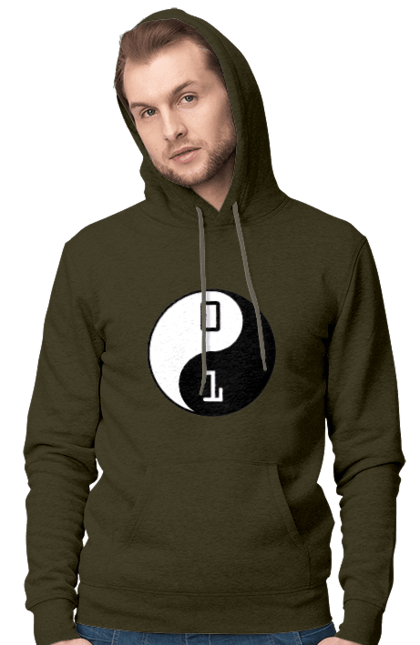 Чоловіче худі з принтом "Інь Янь". Angular, c, css, html, it, javascript, jquery, php, python, react, svelt, vue, айтишник, айті, гумор, код, кодувати, прогер, програміст, програмісти, ти ж, ти ж програміст, тиж програміст. 2070702