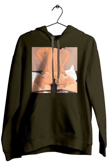 Чоловіче худі з принтом "Гола Дівчина, Пляшка І Сигарети". Гола, зверху. 2070702