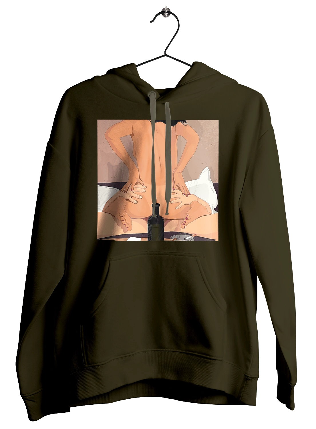 Naked Girl, Bottle And Cigarettes