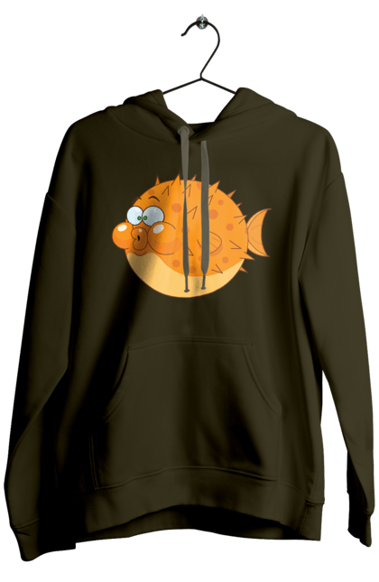 Чоловіче худі з принтом "Помаранчева Риба Фугу". Риба, фугу. 2070702