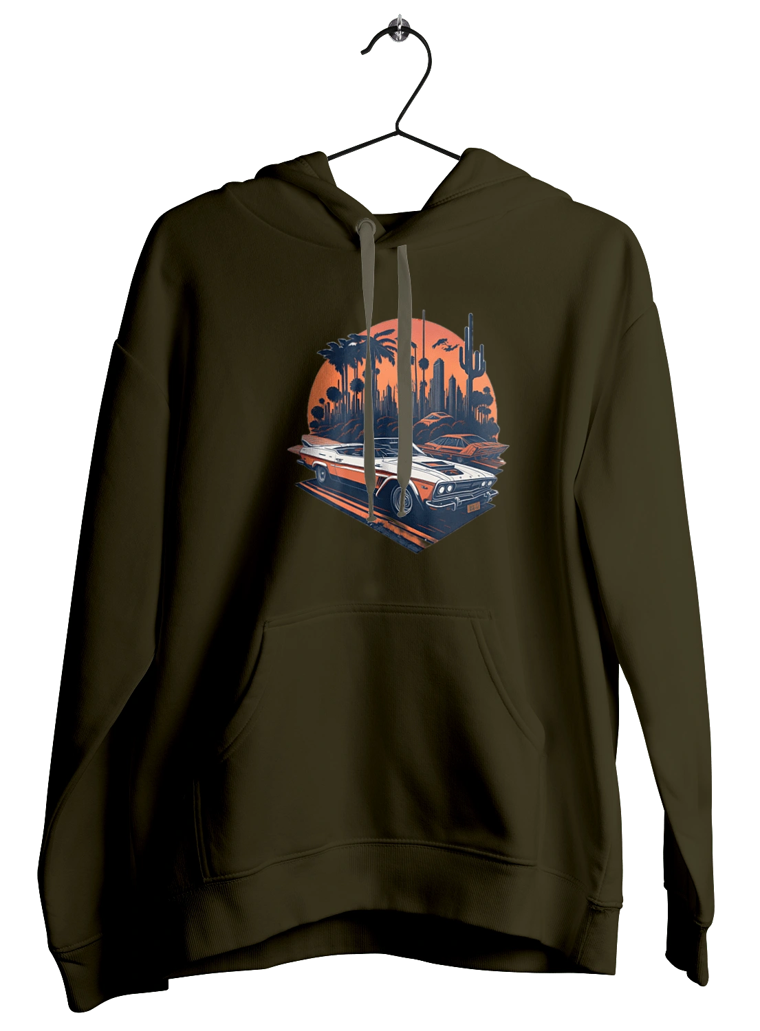 Beautiful car at sunset