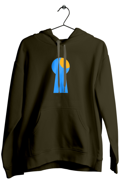 Men`s hoodie with prints Замочная скважина. Castle, cleft, door, interest, key, light through, open the door, well. 2070702