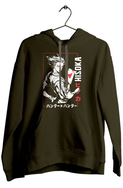 Men's hoodie with prints Hunter x Hunter Hisoka. Anime, antagonist, character, hisoka, hunter x hunter, manga. 2070702