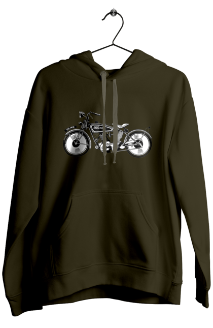 Чоловіче худі з принтом "Мотоцикл Ретро". Мото, мотоцикл, ретро. 2070702