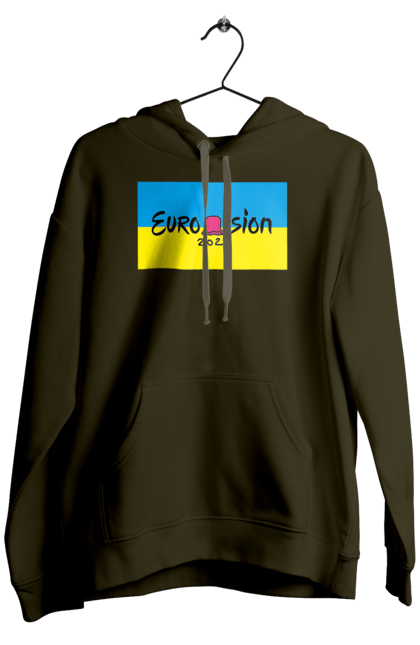Men`s hoodie with prints Eurovision by KALUSH Orchestra. Azov, eurovision, freedom, kalush orchestra, mariupol, our defenders, save azovstal, stefania, to release, victory. 2070702