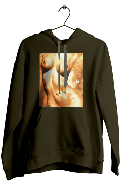 Men`s hoodie with prints Body beauty. Body beauty, breast, female body, women`s breasts. 2070702
