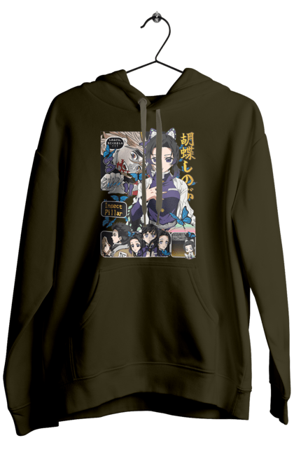 Men`s hoodie with prints Demon Slayer Shinobu. Anime, demon slayer, kimetsu no yaiba, manga, serial, shinobu. 2070702