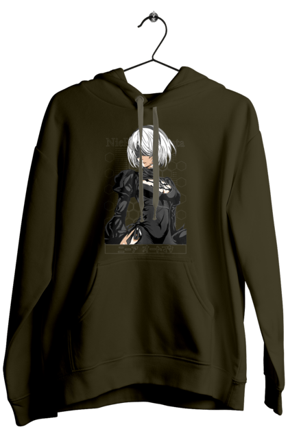 Men's hoodie with prints Nier: Automata 2B. Character, executioner, game, nier: automata, platinum games, video game, yorha. 2070702