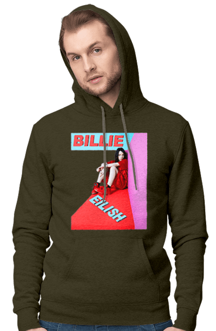 Чоловіче худі з принтом "Біллі Айліш". Біллі айліш, логотип біллі айліш, принт біллі айліш, співачка біллі айліш. 2070702