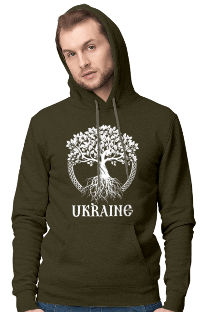 Men`s hoodie with prints Tree Ukraine. Patriotic, ssu, tree ukraine, ukraine, ukrainian, wood. 2070702