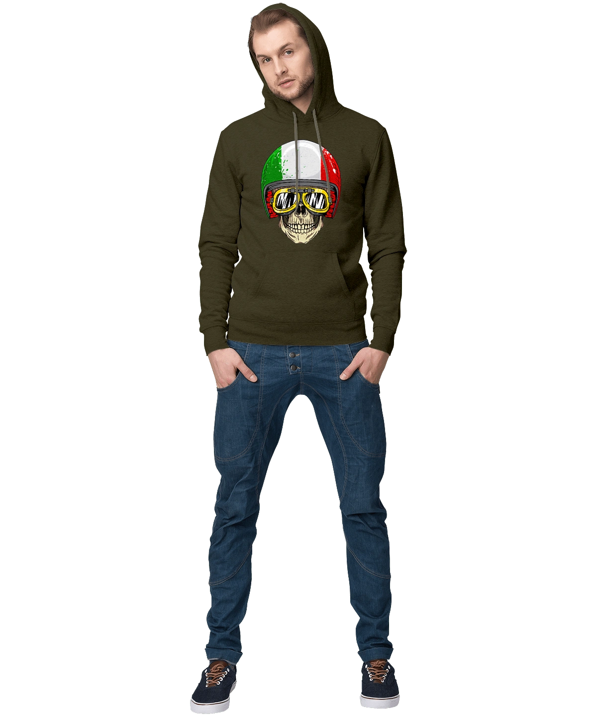 Череп в мотошлеме