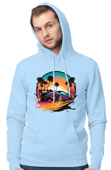 Чоловіче худі з принтом "Ламборджині Сінтвейв". Авто, автомобіль, ламба, ламборджині, машини, сінтвейв. 2070702