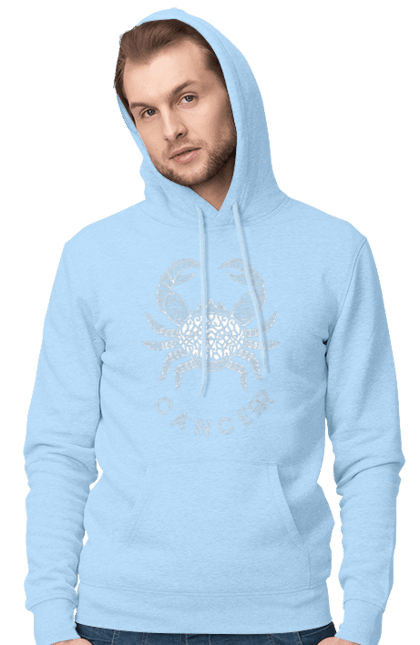 Men`s hoodie with prints Zodiac Cancer. Cancer, constellation, horoscope, sign, zodiac, zodiac sign. 2070702