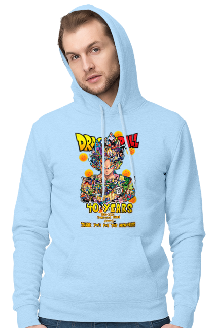 Men's hoodie with prints Dragon Ball. Anime, dragon ball, goku, manga, tv series, vegeta. 2070702