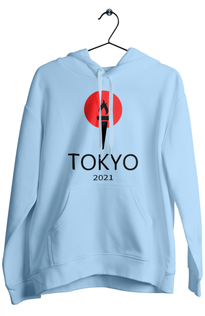 Чоловіче худі з принтом "Токіо 2021, Факел". Олімпійські ігри, токіо, факел. CustomPrint.market