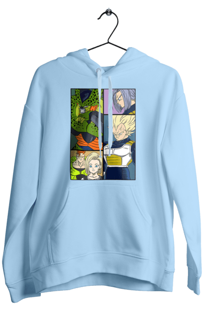 Men's hoodie with prints Dragon Ball. Anime, dragon ball, goku, manga, tv series, vegeta. 2070702