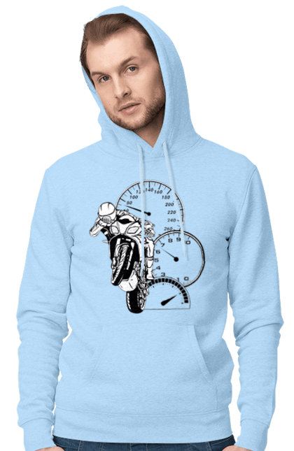 Чоловіче худі з принтом "Мотоцикл Швидкість Чорний". Мото, мотоцикл, розгін, швидкість. 2070702