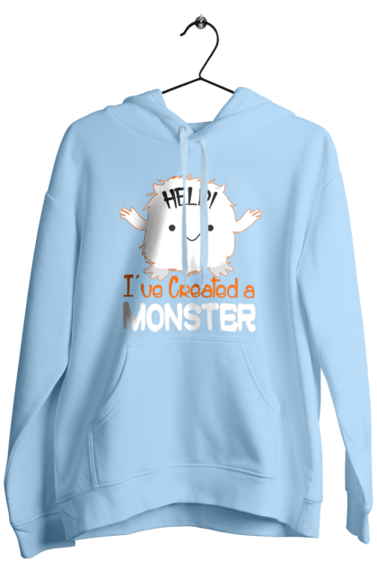 Men`s hoodie with prints Help! I've created a monster. Creation, halloween, help, holiday, monster. 2070702