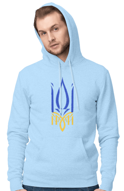Men`s hoodie with prints Coat of arms of Ukraine. Agrarians, areshtovich, butch, chornobaivka, fri mon, ghost of kiev, glory to ukraine, go fuck yourself, greenery, heroes, horde, irpin, kharkiv, kim, kyiv, mariupol, mriya, no war, odessa, orcs, peace, putin fucked up, russian military ship, start a war, ukraine, war. 2070702