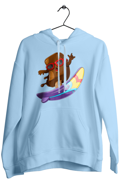 Чоловіче худі з принтом "Мороженко На Серфі". Літо, морозиво, окуляри, серфінг. 2070702
