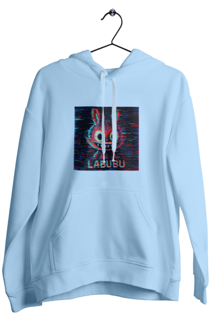 Чоловіче худі з принтом "Лабубу". Crt, rgb, глітч, кіберпанк, лабубу, пікселі, ретро, спотворення, цифрове мистецтво, шум. 2070702