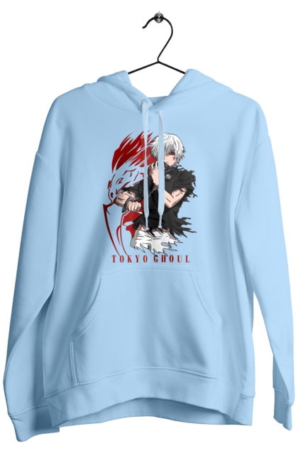 Men's hoodie with prints Tokyo ghoul. Anime, drama, fiction, horror, kaneki ken, manga, tokyo ghoul. 2070702