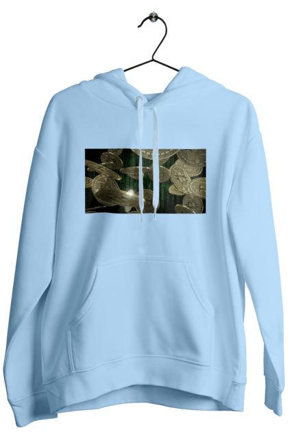 Чоловіче худі з принтом "Біткойн". Багатство, біткойн, валюта, гроші, криптовалюта, курс, майнінг, матриця, монета, розкіш, цифровий світ. 2070702