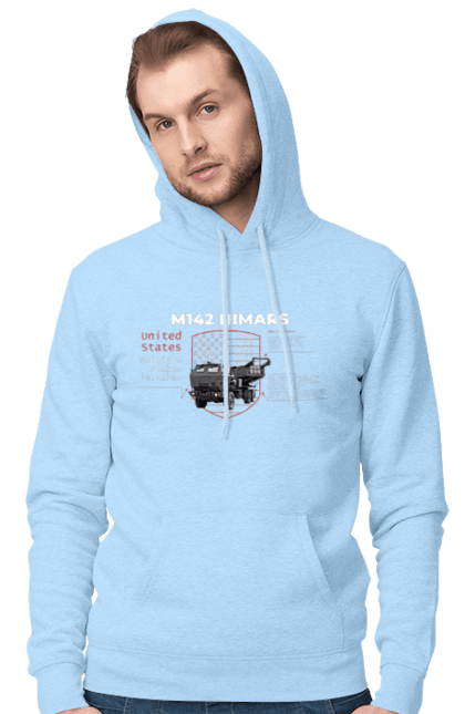 Men`s hoodie with prints M142 HIMARS. Himars, industrious, m142 himars, weapon. 2070702
