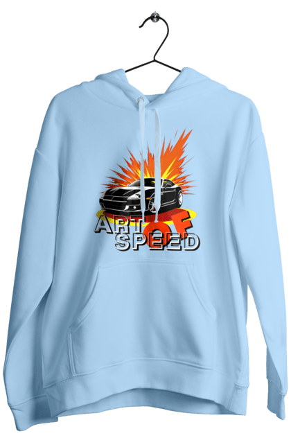 Чоловіче худі з принтом "Швидкість". Авто, автомобіль, гонка, швидкість. 2070702