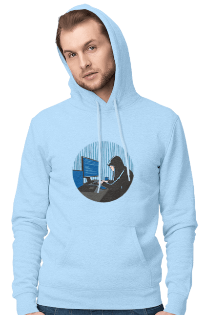 Чоловіче худі з принтом "Хакер". Бінарний, гік, програміст, хакер. 2070702