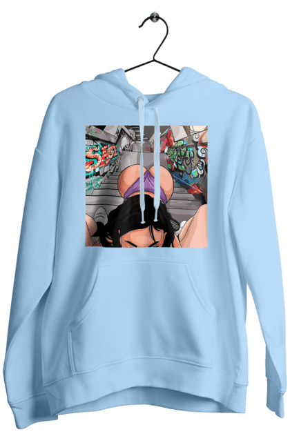 Чоловіче худі з принтом "Дівчина На Колінах Перед Хлопчиною". Гола, жопа, на колінах, смоктати. 2070702