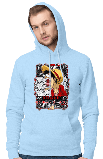 Men's hoodie with prints One Piece Luffy. Anime, luffy, manga, monkey de luffy, one piece, pirates. 2070702