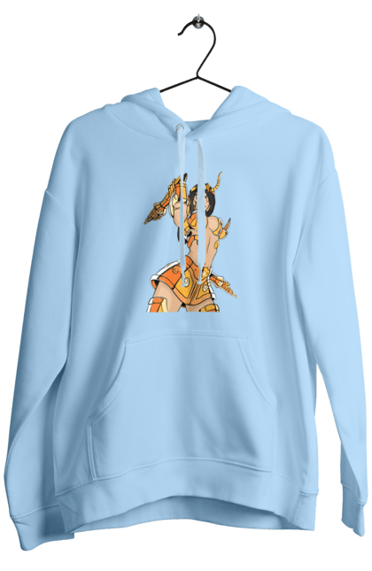 Men's hoodie with prints Scorpio girl. Armor, glasses, gold, scorpion, young woman. 2070702